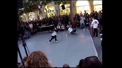 Young children break dancing.