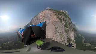 Monte Brento -  my second BASE jump with wingsuit. GoPro Fusion 360