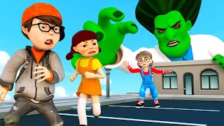 Nick and Doll Squid Game 2 Together Rescue Tani From The Evil Miss Zombie | Scary Teacher 3D Kingmo