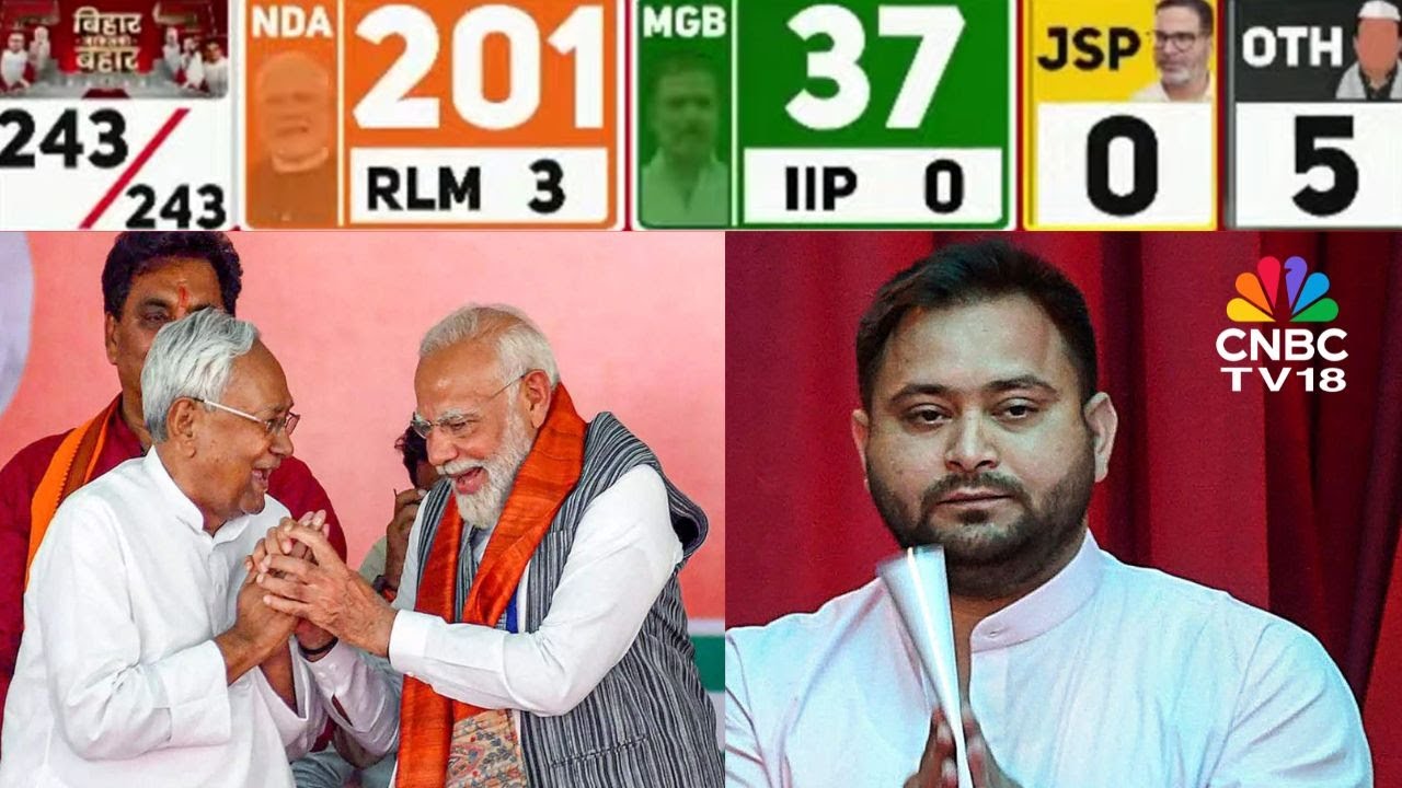 Bihar Election Results 2025: NDA Crosses 200-Mark; Opposition Sinks, Congress Slips To 4 | PM Modi