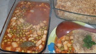 رز ببازيلا مع مرقة اللحمة طبخة بيتية سهلة ولذيذة With Peas And Beef Stew