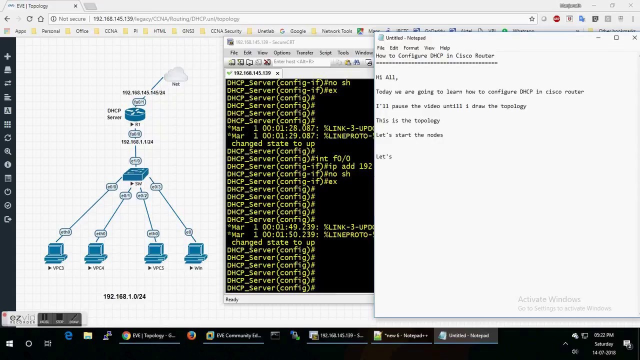 How to Configure DHCP in Cisco Router - YouTube
