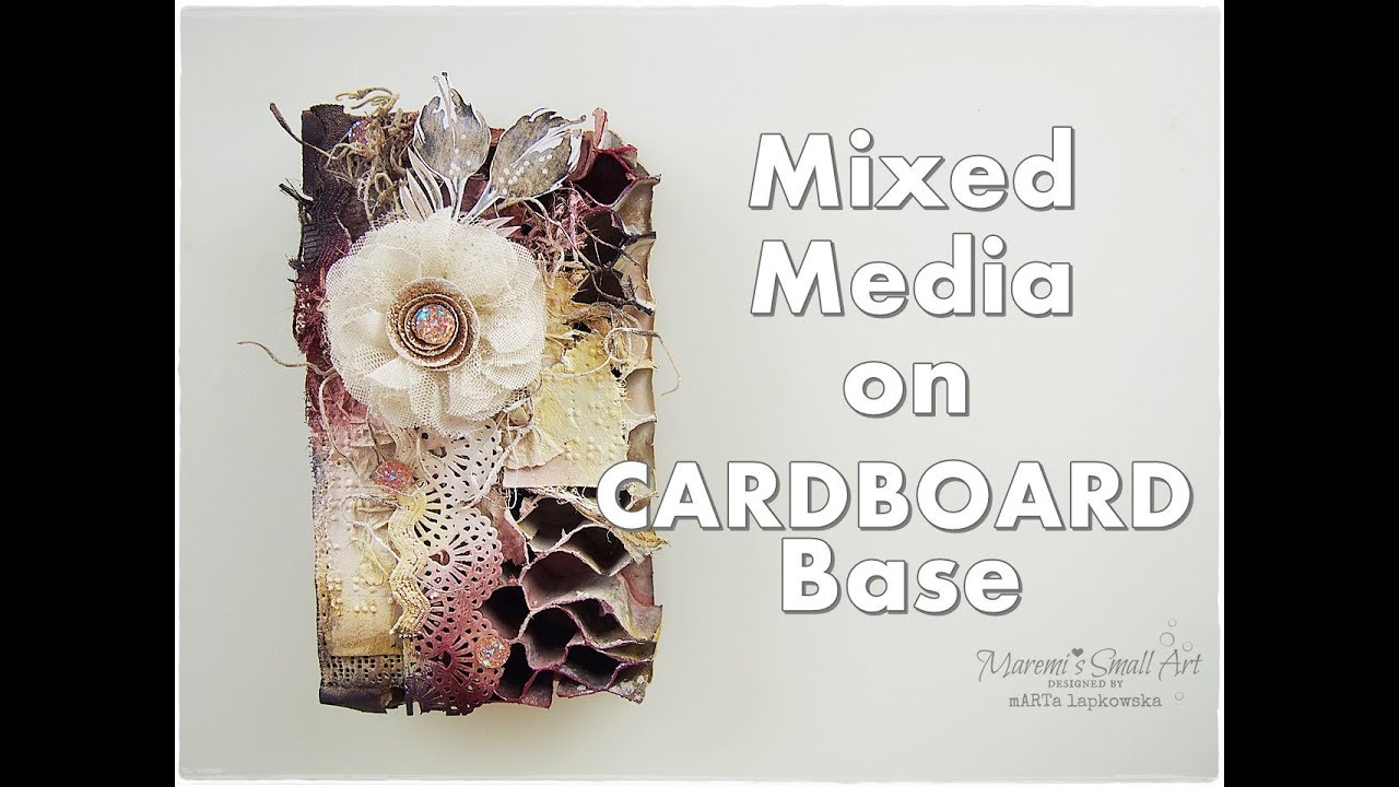 Mixed Media on Cardboard Base ♡ Maremi's Small Art ♡ - YouTube
