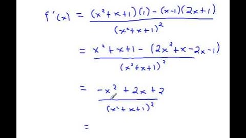 derivatives quotient rule