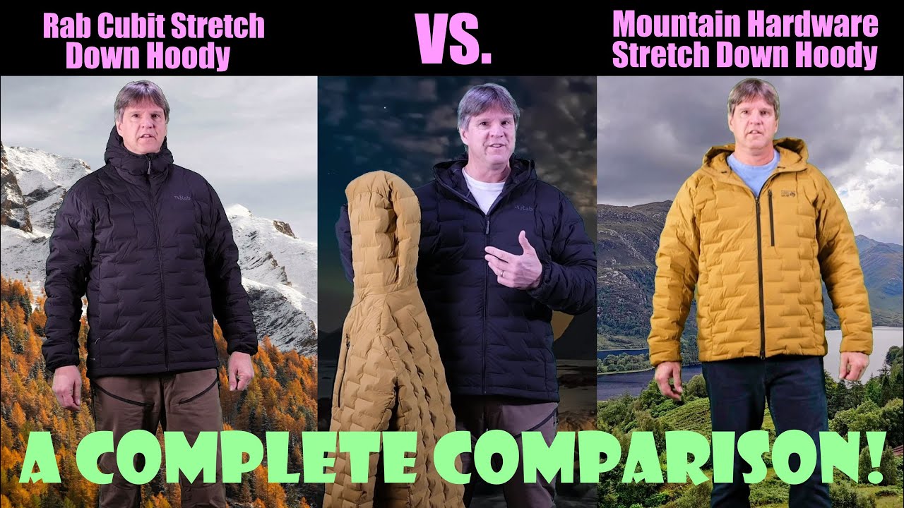 Сравнение пуховых худи Rab Cubit Stretch Down и Mountain Hardwear Stretch Down | Подробное сравнение