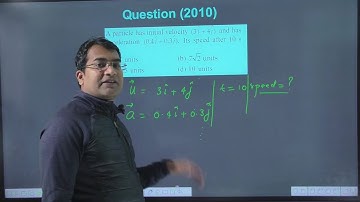 A particle has initial velocity (3 i  4j ) and has acceleration (0.4 i  0.3j). Its speed after 10