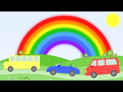Учим цвета радуги - развивающий мультик для детей. Радуга, машинки, воздушные шарики
