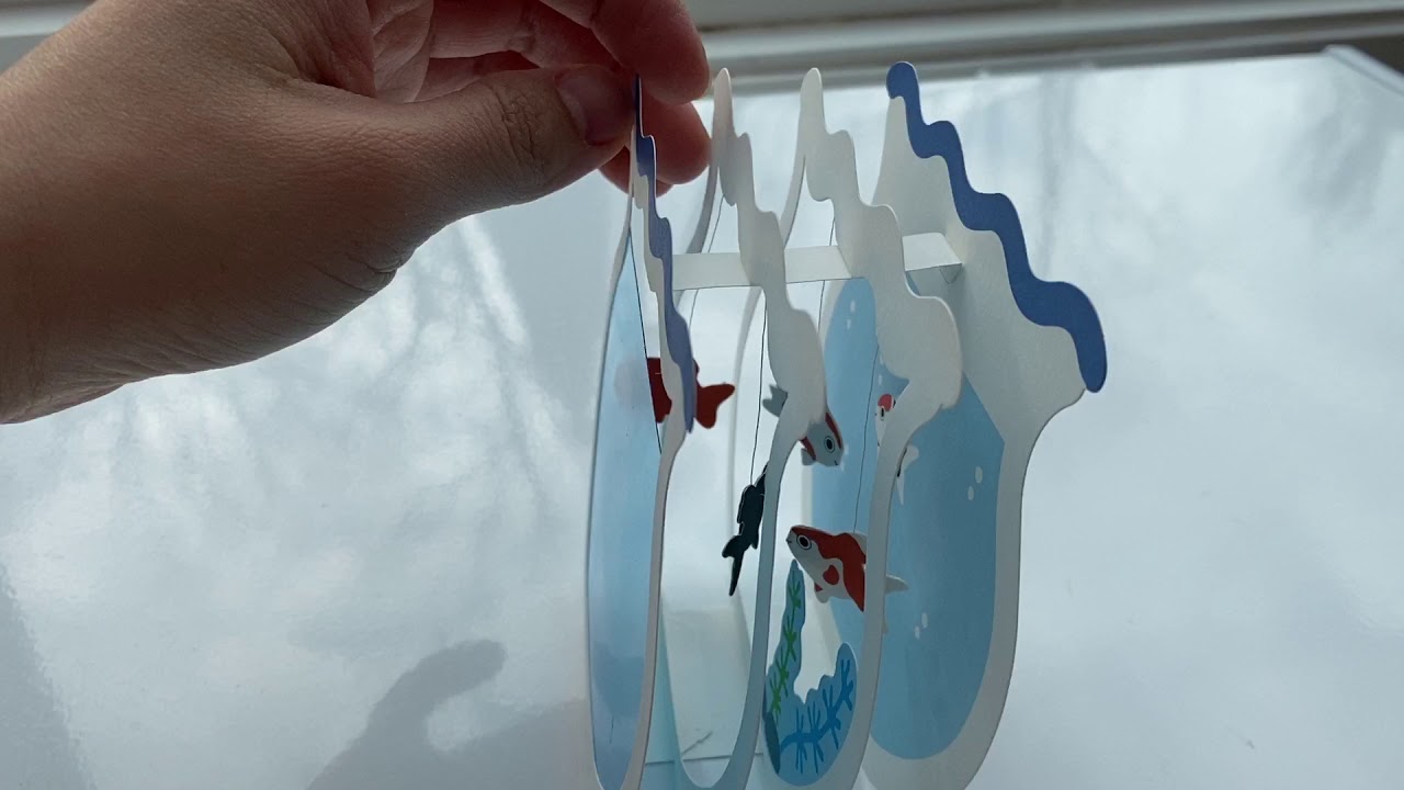 Very Unique Fish Tank 3D pop out Birthday Card