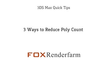 3 Ways to Reduce Poly Count
