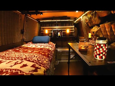 [157]冬の車中泊旅｜家よりも居心地の良い車内で大人のひとり時間を過ごす｜進化したハイエース車中泊｜ASMR