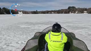 Flying on the Ice in a Hovercraft 2/25/24 #snow #winter #hovercraft