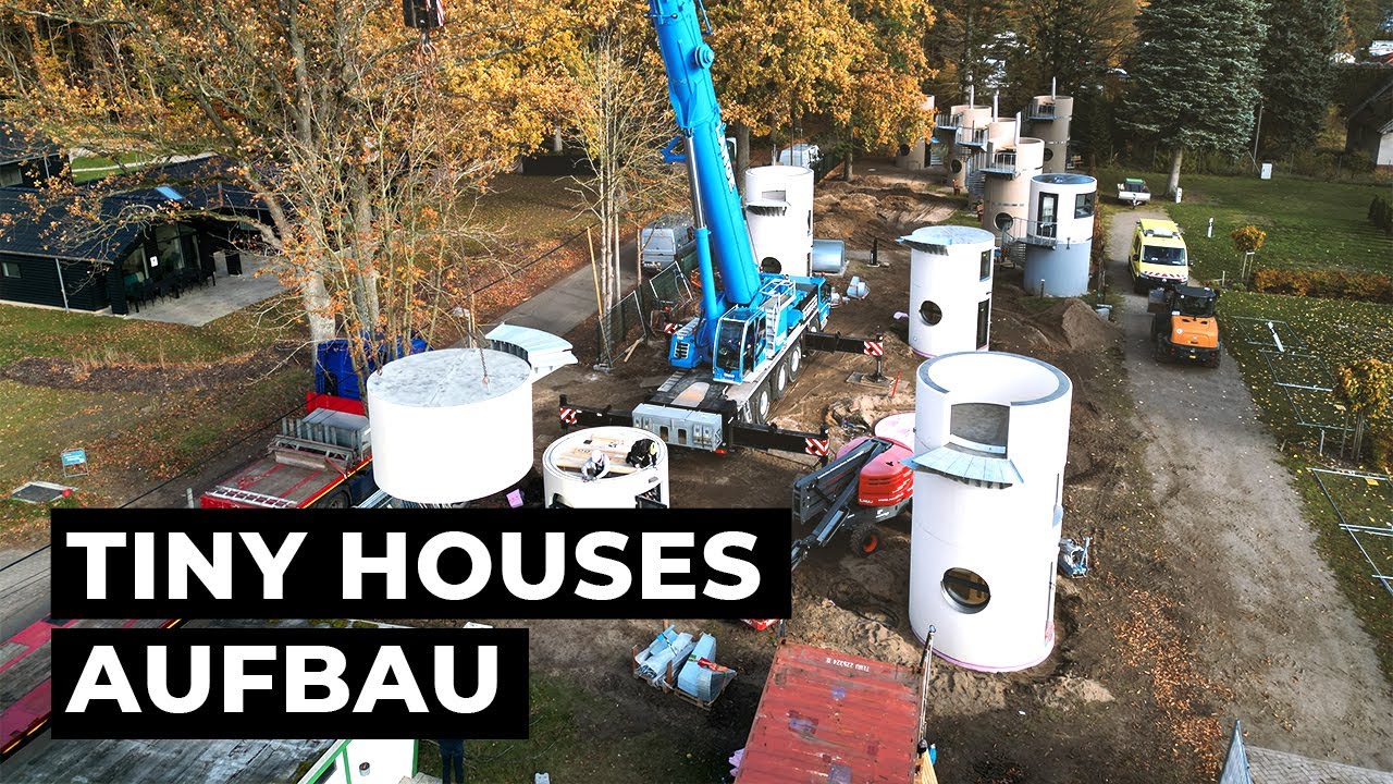 Tiny House Aufbau in Krakow am See - 5 neue slube Übernachtungsmodule entstehen