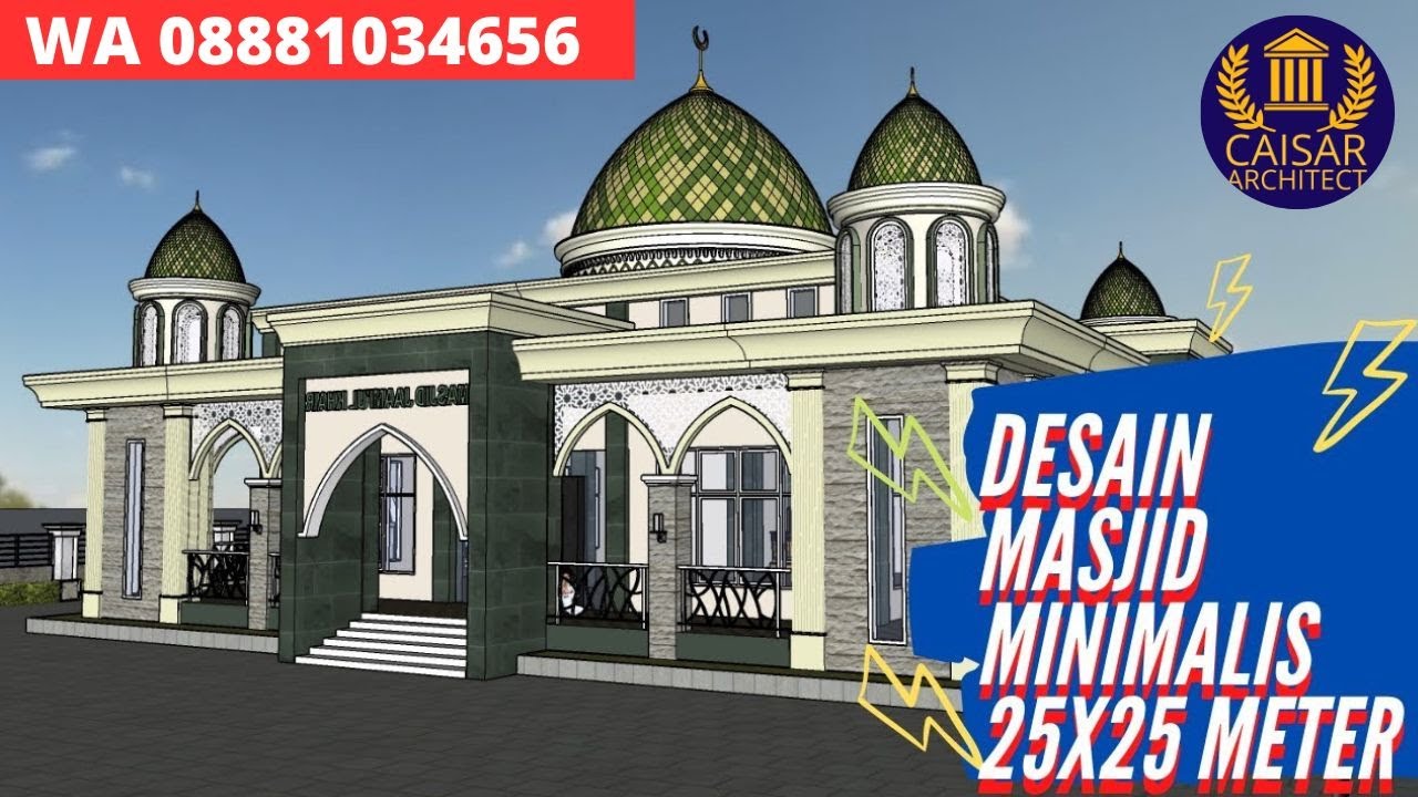 CONTOH Desain Masjid 25x25 Meter Modern Inspirasi Membangun Masjid Di Kampung Anda