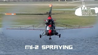 : PZL-'Swidnik Mi-2 spraying system test with water