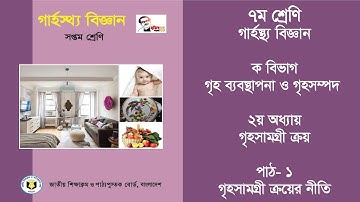 (lekhapora Online)৭ম শ্রেণি ২য় অধ্যায় ক বিভাগ গৃহ ব্যবস্থাপনা ও গৃহ সম্পদ পাঠ ১