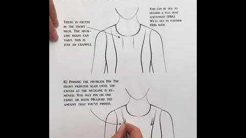 Fixing Front Neck Gaping – Option 2 - with Princess Seams from the Shoulder - Fix a neckline pattern
