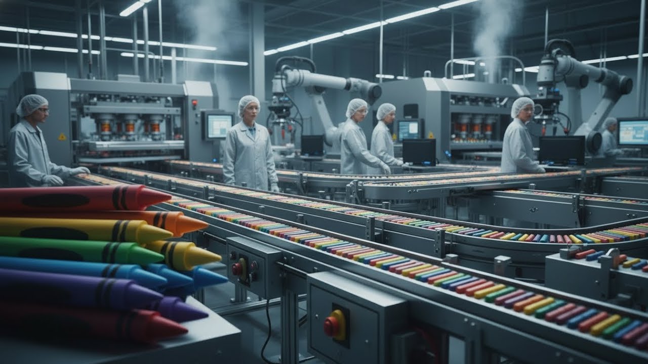 Inside a Crayon Factory 🖍️ The Rainbow Wax Process 🌈 |  How Crayons Are Made