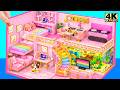 Build Dreamy Pink Two Story House with Giant Aquarium & 5 Beautiful Rooms ❤️ DIY Miniature House