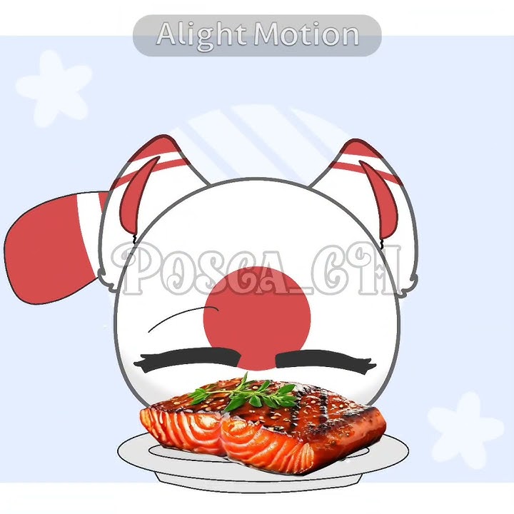 Delicious Salmon Fish! 😋 |Ft : 🇯🇵 | #countryballs #japan #animation #shorts