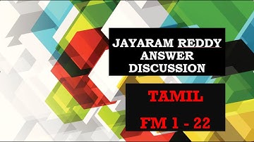 JAYARAM REDDY MCQ | TAMIL | FM 1-22 | 2021 | ENDRUM CIVIL