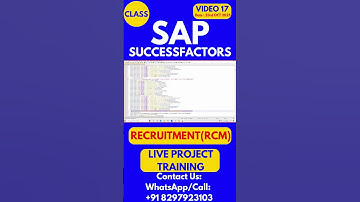 SAP SuccessFactors RCM Training Online Tutorial Class 17 23rd OCT 2025 #sapsuccessfactorstraining