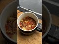 Dried small fish, tomatoes, potatoes all cooked together. Asia food