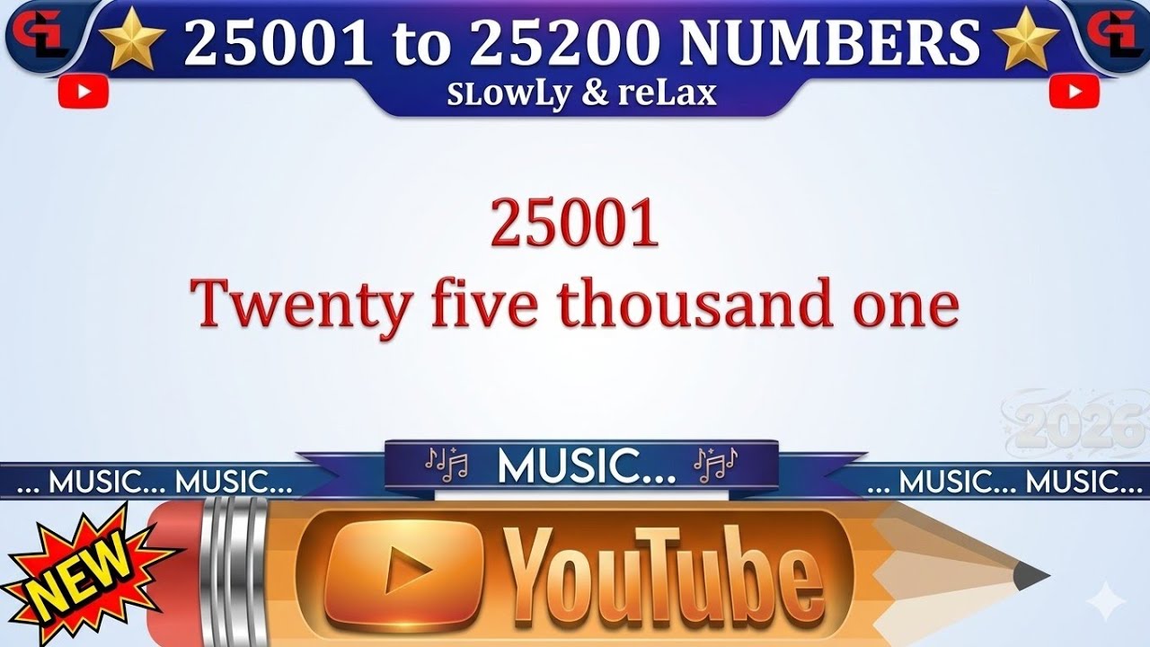申し訳ない… Numbers Counting 25001 to 25200 with Spelling | Numbers 25001