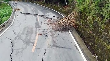 Landslide damages highway in southwest China