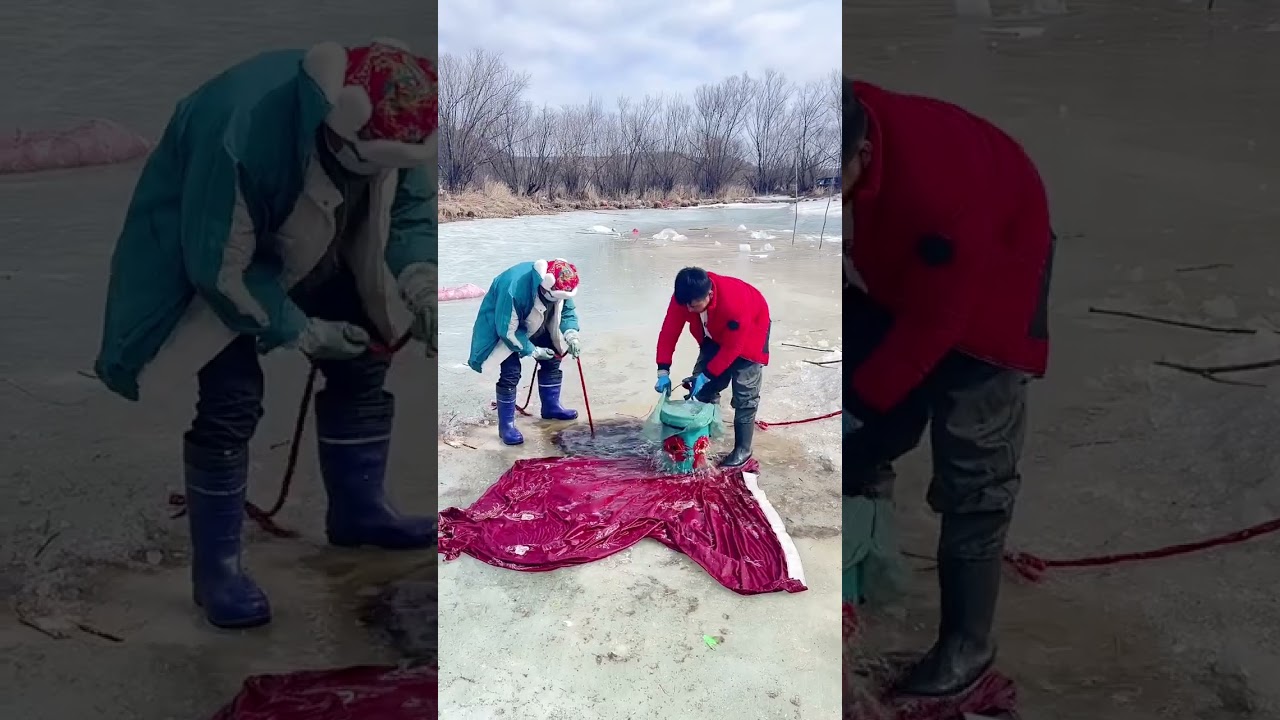 Amazing Survival Skills: Innovative Method of Fishing Through Ice in Extreme Winter part 161