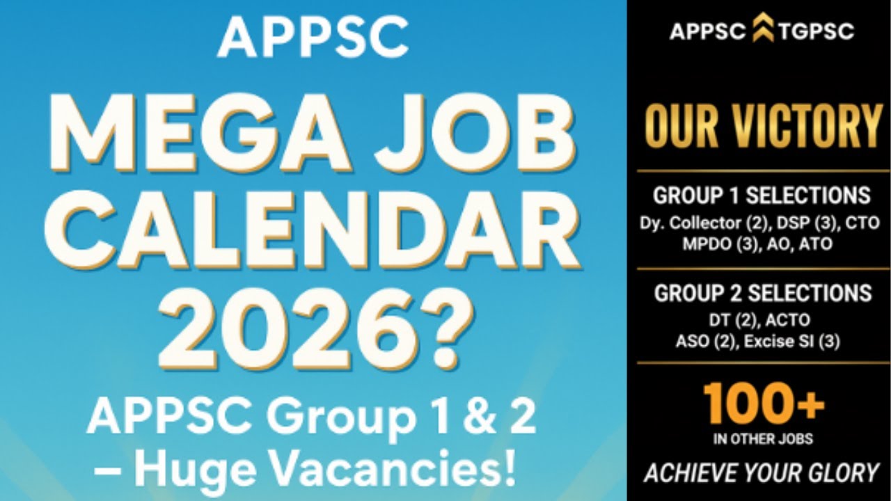 APPSC Group 1 & Group 2 MEGA Job Calendar 2026 | Huge Vacancies Alert! 