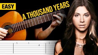 Video thumbnail of "A THOUSAND YEARS Guitar Tutorial | EASY TABS | Christina Perri"