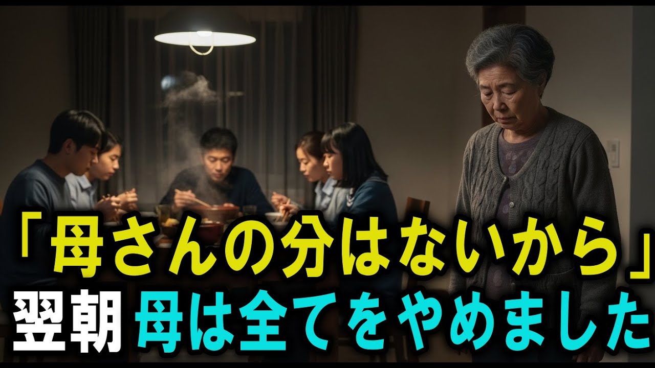 退院した日、食事は「自分でやれ」と言われた母は自由を選んだ
