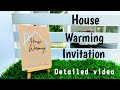How to make house warming invitation  house warming save the date  house warming cards tutorial 