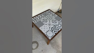 Mosaic tile table timber coffee table