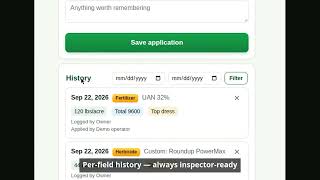 FieldLog: Fertilizer & Spray Records in 30 Seconds screenshot 3