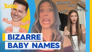 Professional baby name giver on influencers&#39; strange name ideas | Today Show Australia