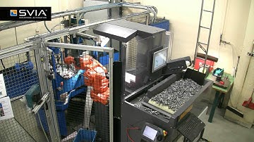 FlexLoader™ FP 300 With ABB IRB140 robot tending a transfer machine
