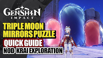 Triple Moon Mirrors Puzzle Quick Guide | Frostmoon Enclave East Waypoint | Genshin Impact 6.0