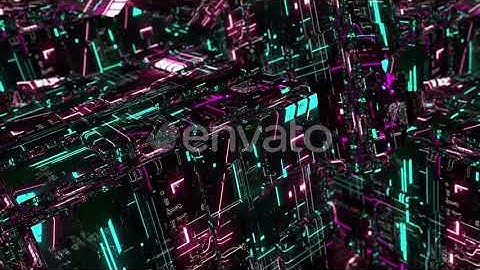 4k Abstract Cyberpunk Neon Loop 2 In 1 | Motion Graphics - Envato elements