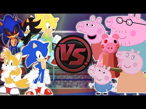 SONIC Vs PEPPA And PIGGY CARTOON RAP WAR Sonic The Hedgehog Cartoon Rap Battle CARTOON RAP ATTACK