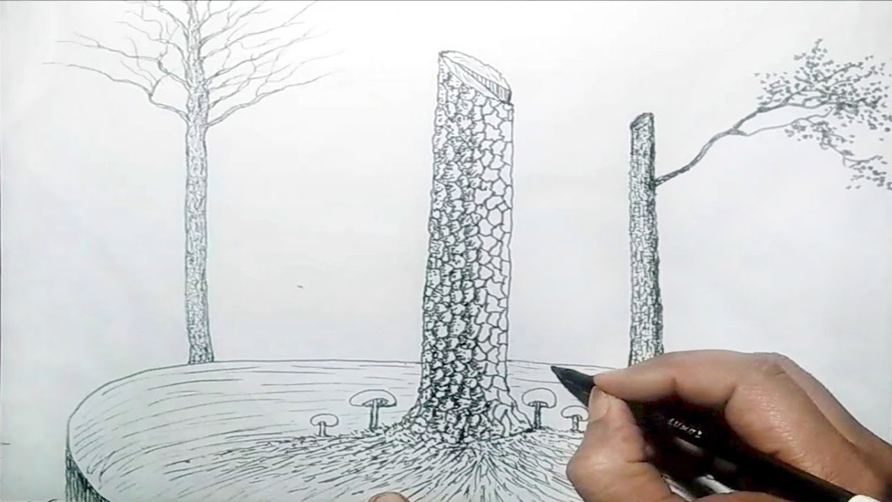 How to draw Amazing Tree || Tree Drawing - YouTube
