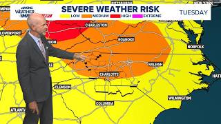 Severe thunderstorms push across Charlotte area ahead of extreme heat