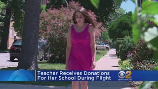 Teacher Receives Donations For Her School During Fight