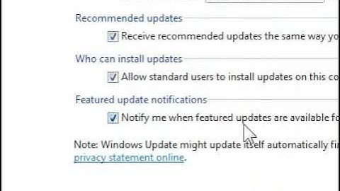 How to turn off notifications for featured updates from Windows Updates in Windows 7