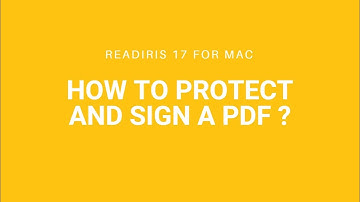 Readiris 17 Mac: How to protect and sign a PDF?
