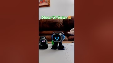 Emo AI Robot-🍔🍕Having Dinner 🍽️ With Vector😋U Ate All my Food 🤣      #airobot #vector #emopet