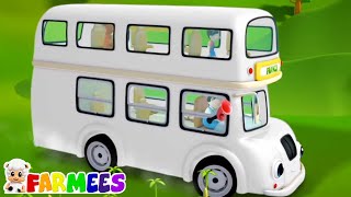 Колеса на автобусе, уличные транспортные средства детей песня и обучающие видео