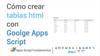 Google Apps Script 18 - Tablas html dinámicas