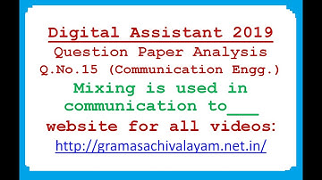 DIGITAL ASSISTANT || QUESTION PAPER ANALYSIS || Q.NO. 15