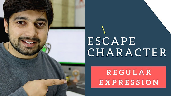 Escape Character in Regular Expression